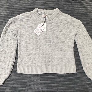 Hippie Rose Gray Textured Crop Top